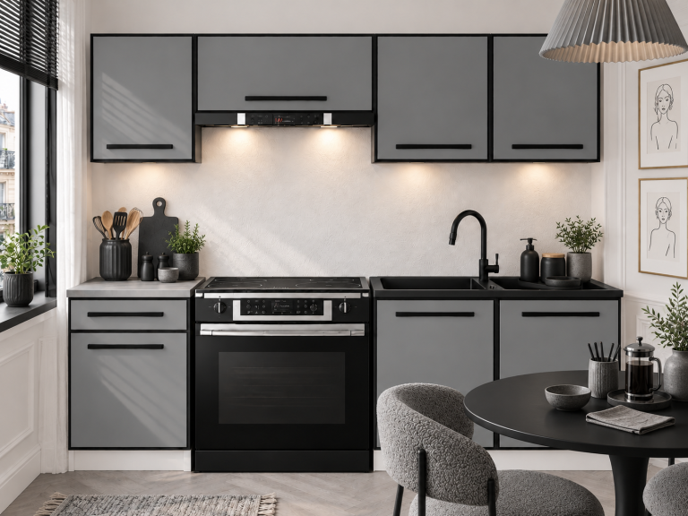 Mobili da cucina Linea 180 cm grigio opaco con piano di lavoro Produttore TOR L Leonardo/0/WT/SR/0/A1