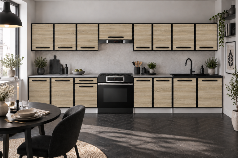 Mobili da cucina Linea 320 cm quercia sonoma senza piano di lavoro Produttore TOR L Vincent/0/WT/DS/BB/A1