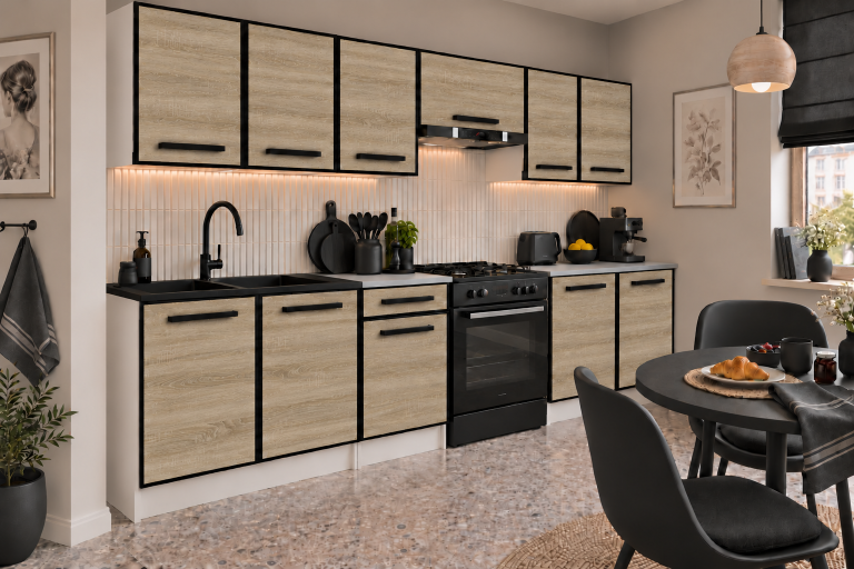Mobili da cucina Linea 240 cm quercia sonoma senza piano di lavoro Produttore TOR L Salvador/0/WT/DS/BB/A1
