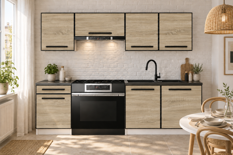 Mobili da cucina Linea 180 cm quercia sonoma con piano di lavoro Produttore TOR L Leonardo/0/WT/DS/0/A1