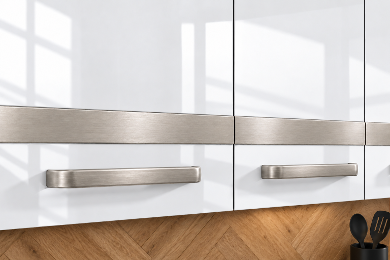 Meble kuchenne Prestige 240 cm biały połysk z blatem Producent INF P Salvador/0/WT/W/0/C1/SL