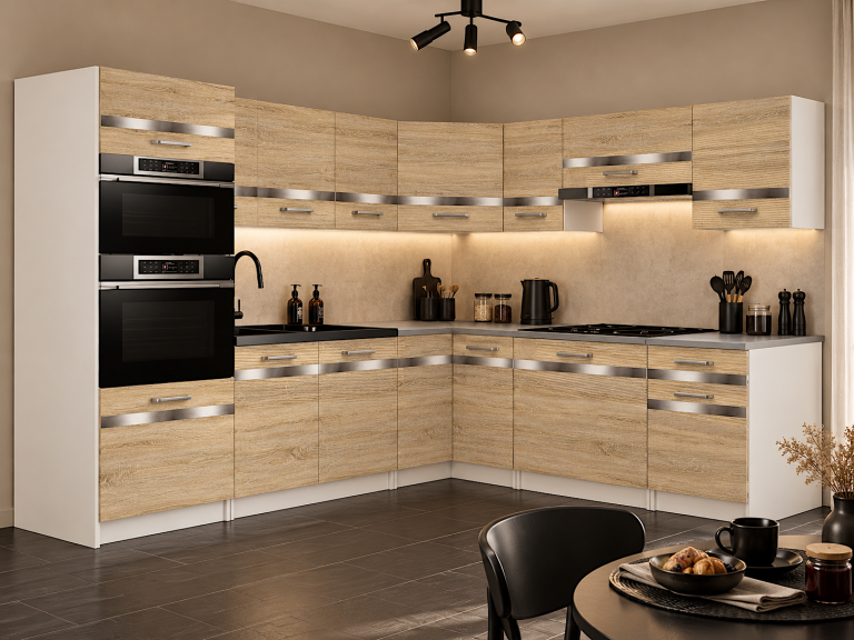 Mobili da cucina Prestige 420 cm quercia sonoma con piano di lavoro Produttore TOR P Diego/0/WT/DS/0/C1/SL