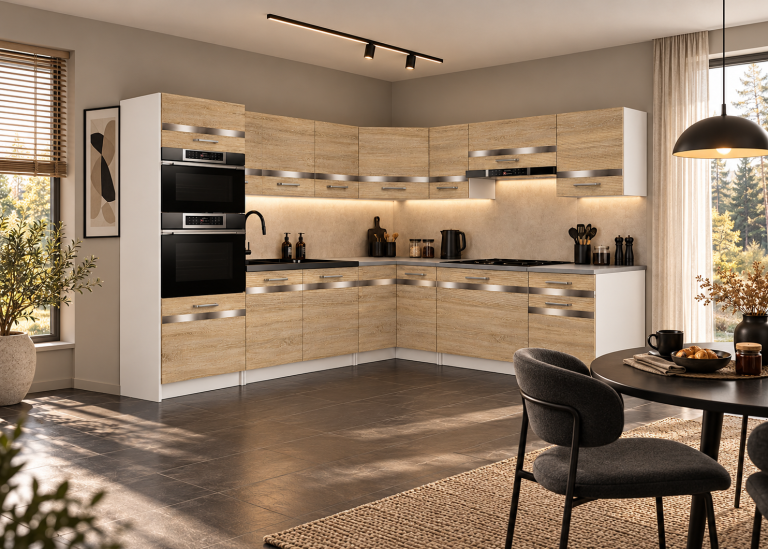 Mobili da cucina Prestige 420 cm quercia sonoma con piano di lavoro Produttore TOR P Diego/0/WT/DS/0/C1/SL