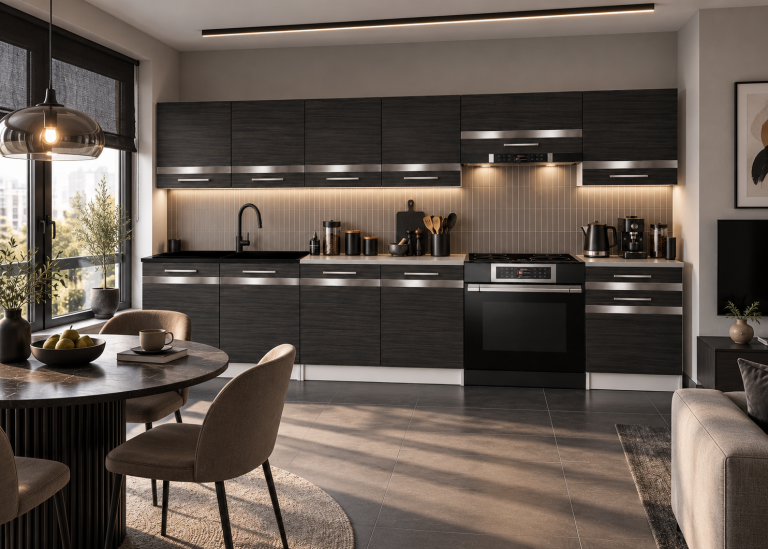 Mobili da cucina Prestige 320 cm ebano reale con piano di lavoro Produttore TOR P Vincent/0/WT/HK/0/C1/SL