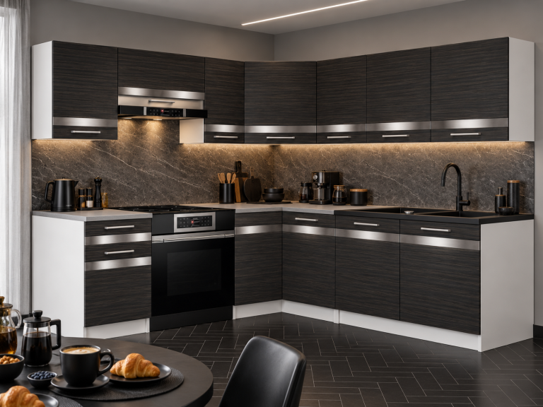 Mobili da cucina Prestige 360 cm ebano reale con piano di lavoro Produttore TOR P Pablo/0/WT/HK/0/0/SL