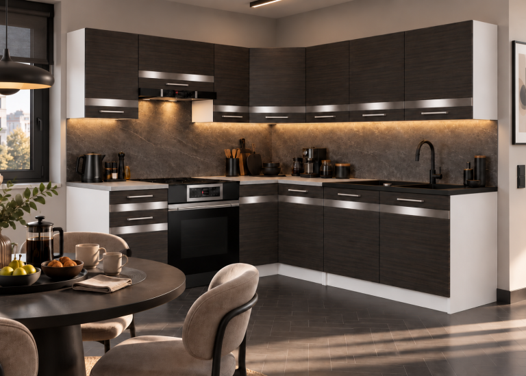 Mobili da cucina Prestige 360 cm ebano reale con piano di lavoro Produttore TOR P Pablo/0/WT/HK/0/C1/SL
