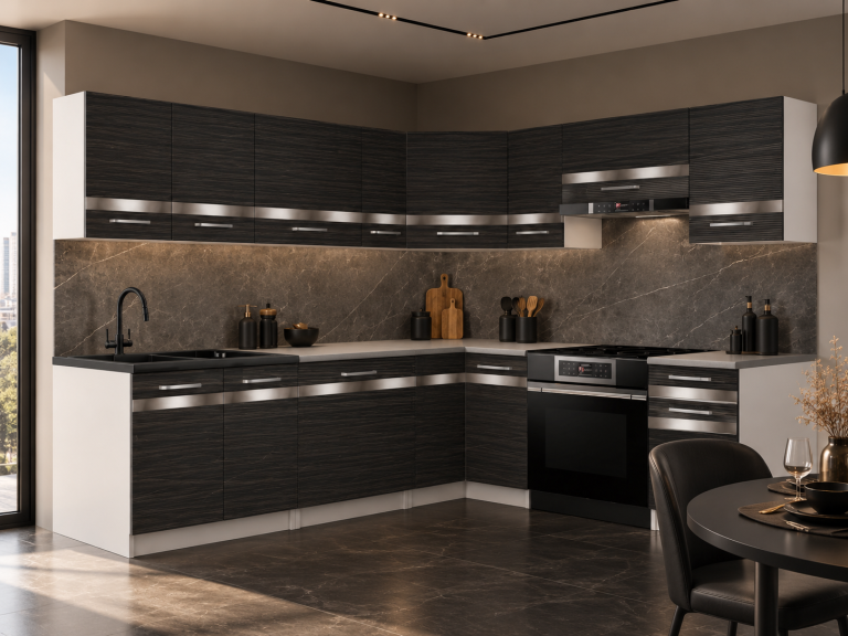 Mobili da cucina Prestige 420 cm ebano reale senza piano di lavoro Produttore TOR P Gustav/0/WT/HK/BB/0/SL