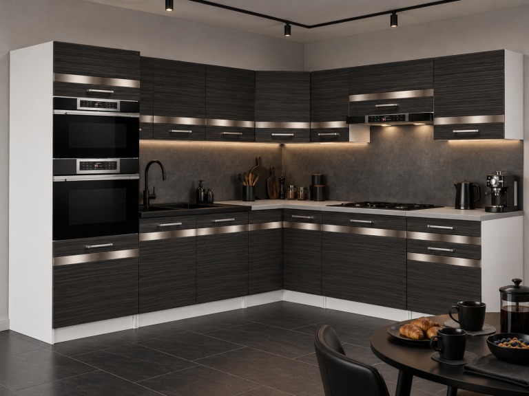 Mobili da cucina Prestige 420 cm ebano reale con piano di lavoro Produttore TOR P Diego/0/WT/HK/0/0/SL