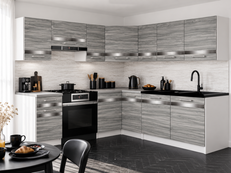 Mobili da cucina Prestige 360 cm glamour wood con piano di lavoro Produttore TOR P Pablo/0/WT/GW1/0/C1/SL