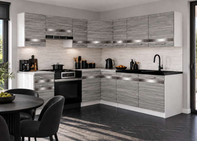 Mobili da cucina Prestige 360 cm glamour wood con piano di lavoro Produttore TOR P Pablo/0/WT/GW1/0/C1/SL