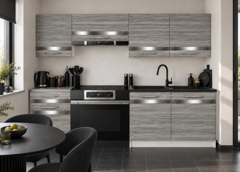 Meble kuchenne Prestige 180 cm glamour wood bez blatu Producent TOR P Leonardo/0/WT/GW1/BB/C1/SL