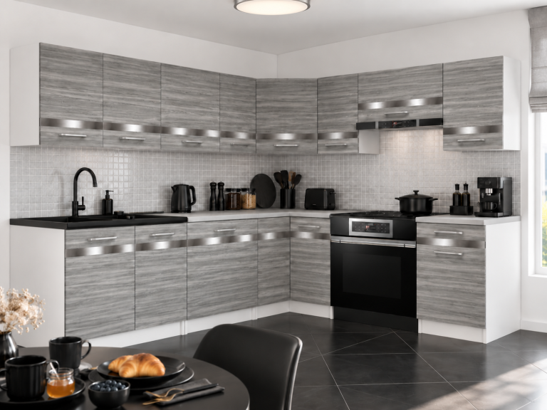 Mobili da cucina Prestige 420 cm glamour wood senza piano di lavoro Produttore TOR P Gustav/0/WT/GW1/BB/0/SL
