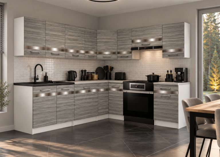 Mobili da cucina Prestige 420 cm glamour wood senza piano di lavoro Produttore TOR P Gustav/0/WT/GW1/BB/C1/SL