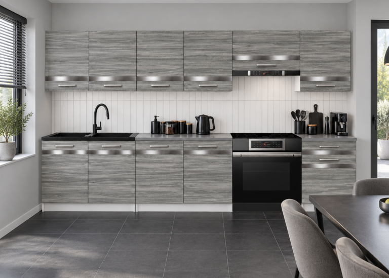 Meble kuchenne Prestige 260 cm glamour wood bez blatu Producent TOR P Frida/0/WT/GW1/BB/C1/SL