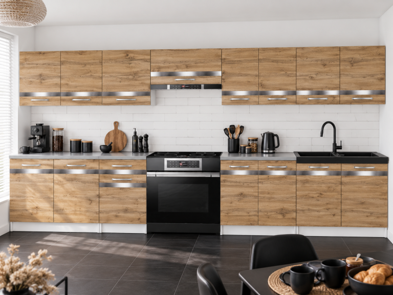 Mobili da cucina Prestige 320 cm quercia wotan con piano di lavoro Produttore TOR P Vincent/0/WT/DW/0/0/SL