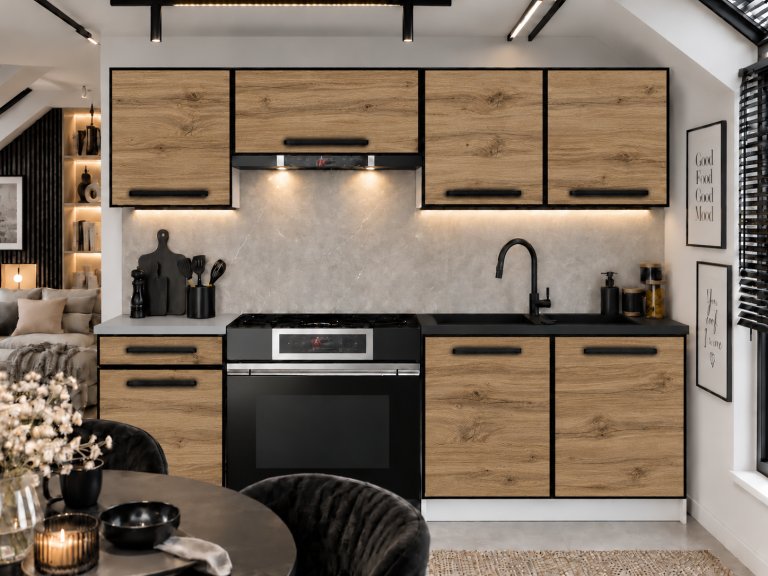 Mobili da cucina Linea 180 cm quercia wotan senza piano di lavoro Produttore TOR L Leonardo/0/WT/DW/BB/A1